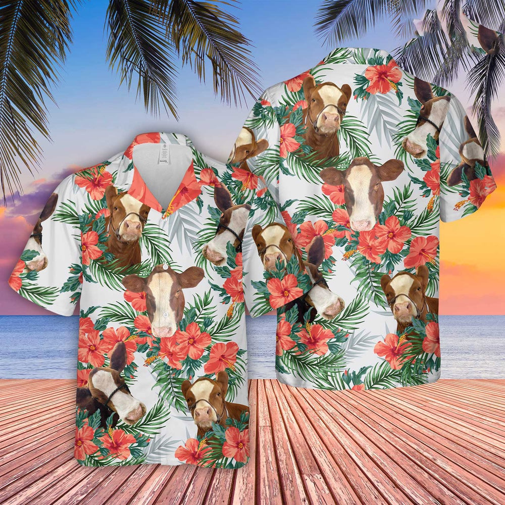 Cattle of Annalea Young Summer Hawaiian Shirt, Farm Hawaiian Shirt, Farmer Hawaii