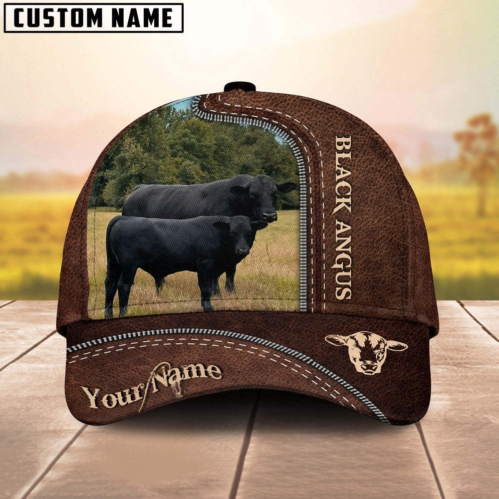 Cattle of Tim Walters Customized Name Leather Pattern Cap, Farmer Cap, Vintage Farmer Hat, Mens Farmer Hats, Cap For Farmers
