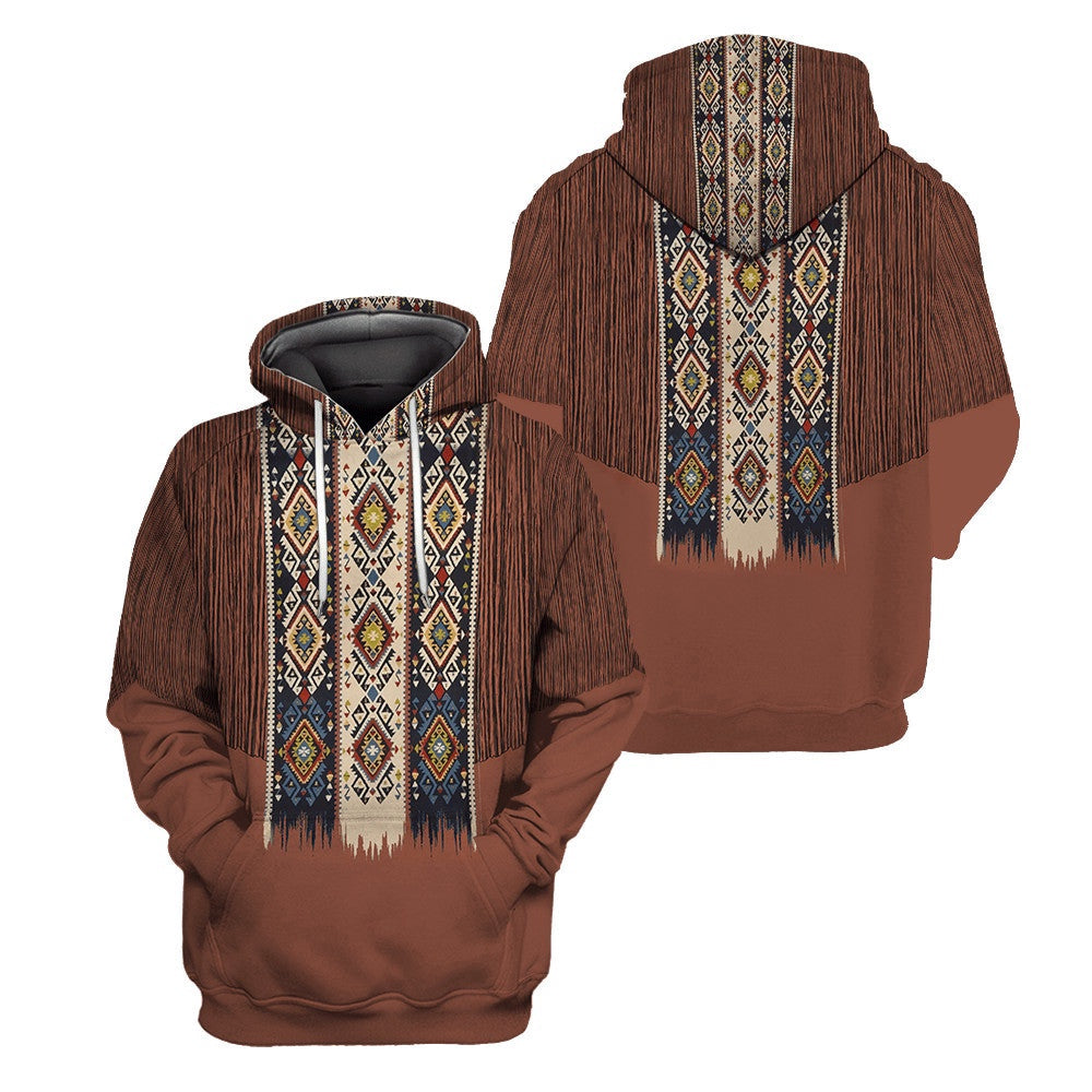 Characteristic Motifs Native American All Over Printed Hoodie, Native American Hoodie, 3D Native American Hoodie