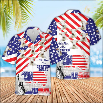 Charolais Are Men Are Created Equal Hawaiian Shirt, Farm Hawaiian Shirt, Farmer Hawaii