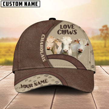 Charolais Cattle Happiness Personalized Name Cap, Farmer Cap, Vintage Farmer Hat, Mens Farmer Hats, Cap For Farmers