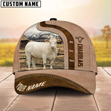 Charolais Custom Name Light Brown Cap, Farmer Cap, Vintage Farmer Hat, Mens Farmer Hats, Cap For Farmers