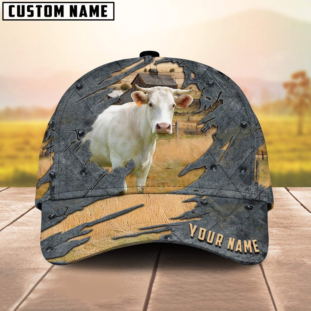 Charolais Customized Name Cap, Farmer Cap, Vintage Farmer Hat, Mens Farmer Hats, Cap For Farmers