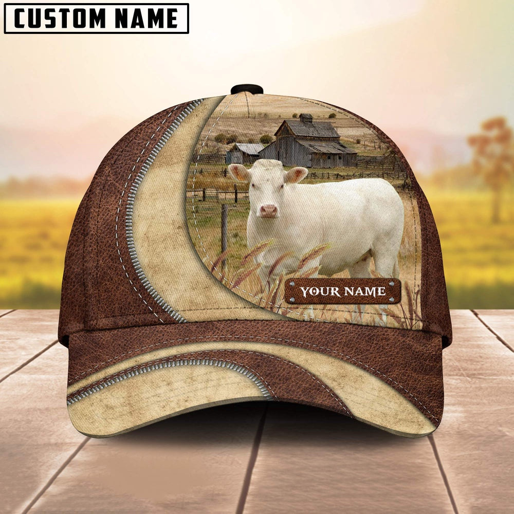 Charolais Customized Name Farm Barn Cap, Farmer Cap, Vintage Farmer Hat, Mens Farmer Hats, Cap For Farmers