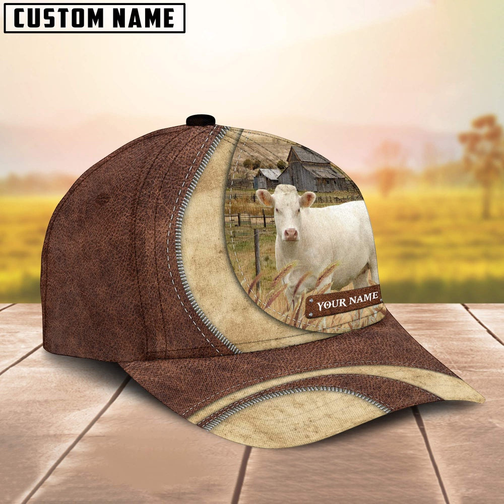 Charolais Customized Name Farm Barn Cap, Farmer Cap, Vintage Farmer Hat, Mens Farmer Hats, Cap For Farmers