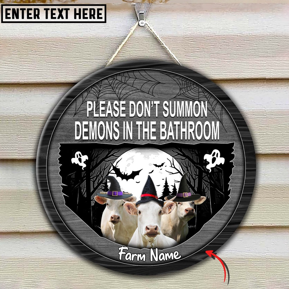 Charolais Little Halloween Custom Name Wooden Sign, Farm Wood Sign, Farm House Wood Signs