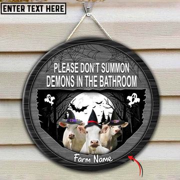 Charolais Little Halloween Custom Name Wooden Sign, Farm Wood Sign, Farm House Wood Signs