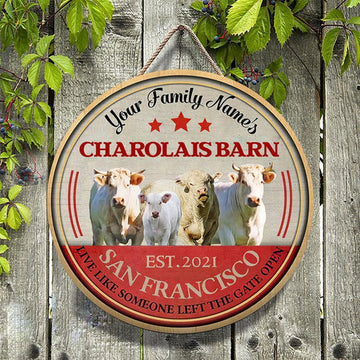 Charolais Live Like Someone Left The Gate Open Custom Happy Halloween Wooden Sign, Farm Wood Sign, Farm House Wood Signs