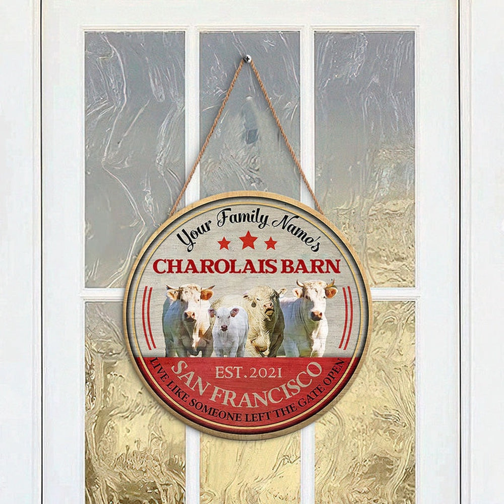 Charolais Live Like Someone Left The Gate Open Custom Happy Halloween Wooden Sign, Farm Wood Sign, Farm House Wood Signs