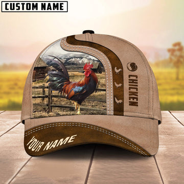 Chicken Custom Name Light Brown Cap, Farmer Cap, Vintage Farmer Hat, Mens Farmer Hats, Cap For Farmers