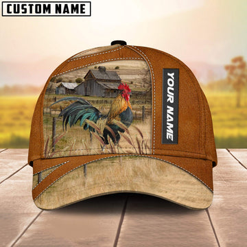 Chicken Customized Name Brown Cap, Farmer Cap, Vintage Farmer Hat, Mens Farmer Hats, Cap For Farmers