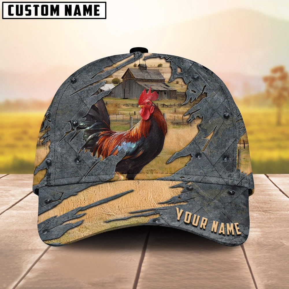 Chicken Customized Name Cap, Farmer Cap, Vintage Farmer Hat, Mens Farmer Hats, Cap For Farmers