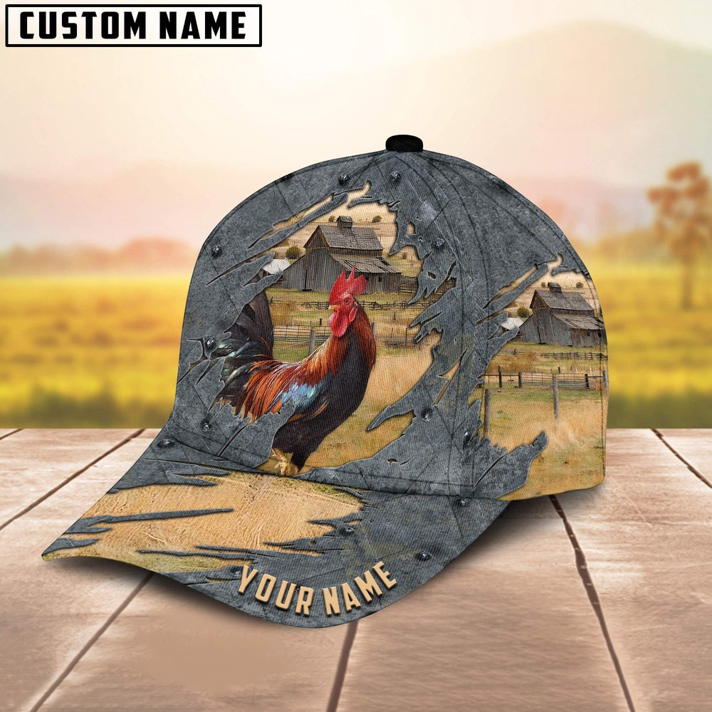 Chicken Customized Name Cap, Farmer Cap, Vintage Farmer Hat, Mens Farmer Hats, Cap For Farmers