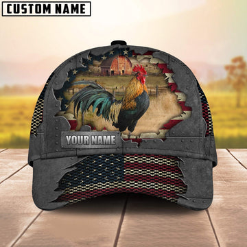 Chicken Customized Name US Flag Net Cap, Farmer Cap, Vintage Farmer Hat, Mens Farmer Hats, Cap For Farmers