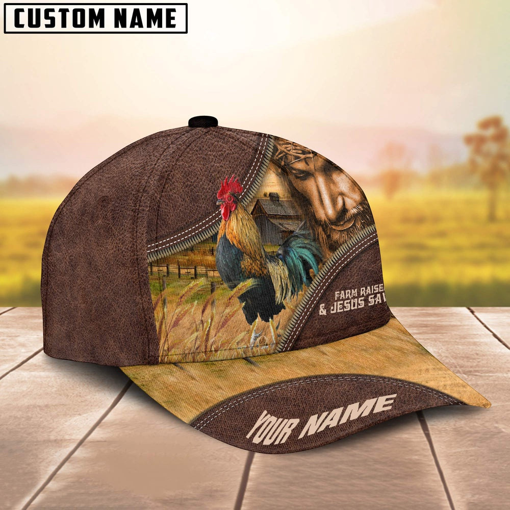 Chicken Farm & Jesus Customized Name Cap, Farmer Cap, Vintage Farmer Hat, Mens Farmer Hats, Cap For Farmers