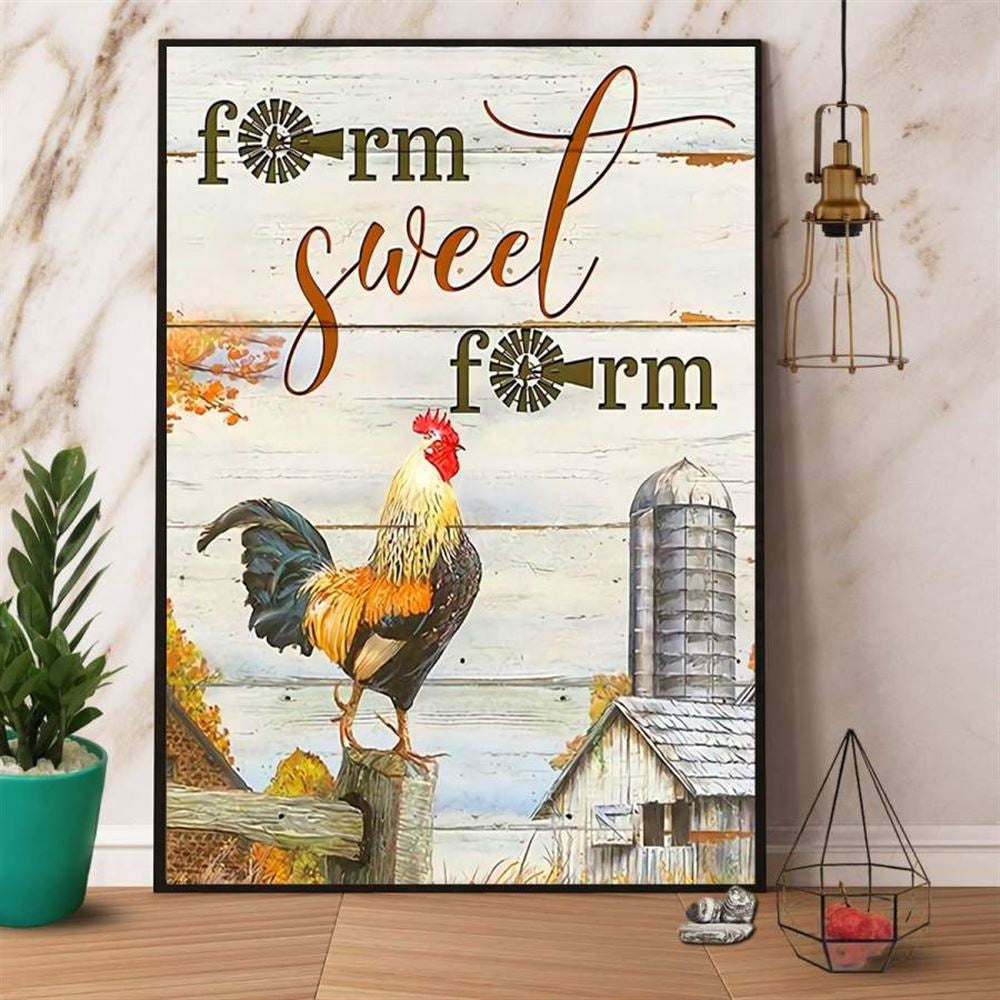 Chicken Farm Sweet Farm Canvas, Farm Canvas, Farm Art Decor
