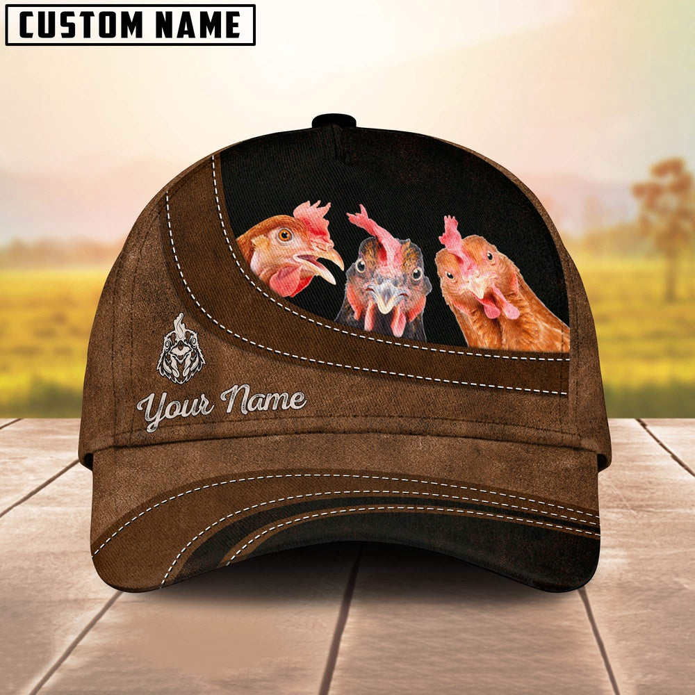 Chicken Happiness Customized Name Cap, Farmer Cap, Vintage Farmer Hat, Mens Farmer Hats, Cap For Farmers