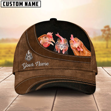 Chicken Happiness Customized Name Cap, Farmer Cap, Vintage Farmer Hat, Mens Farmer Hats, Cap For Farmers