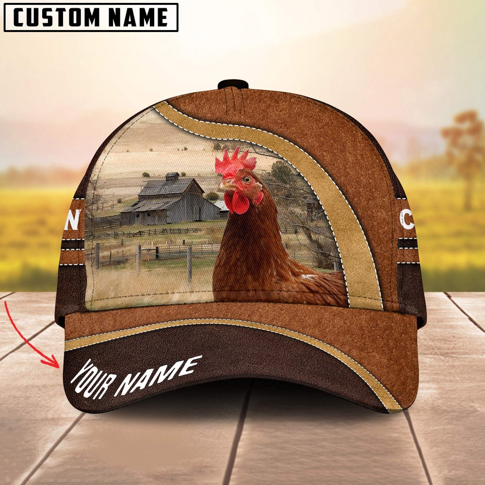 Chicken Happy Face Customized Name Cap, Farmer Cap, Vintage Farmer Hat, Mens Farmer Hats, Cap For Farmers