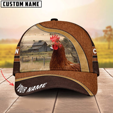 Chicken Happy Face Customized Name Cap, Farmer Cap, Vintage Farmer Hat, Mens Farmer Hats, Cap For Farmers