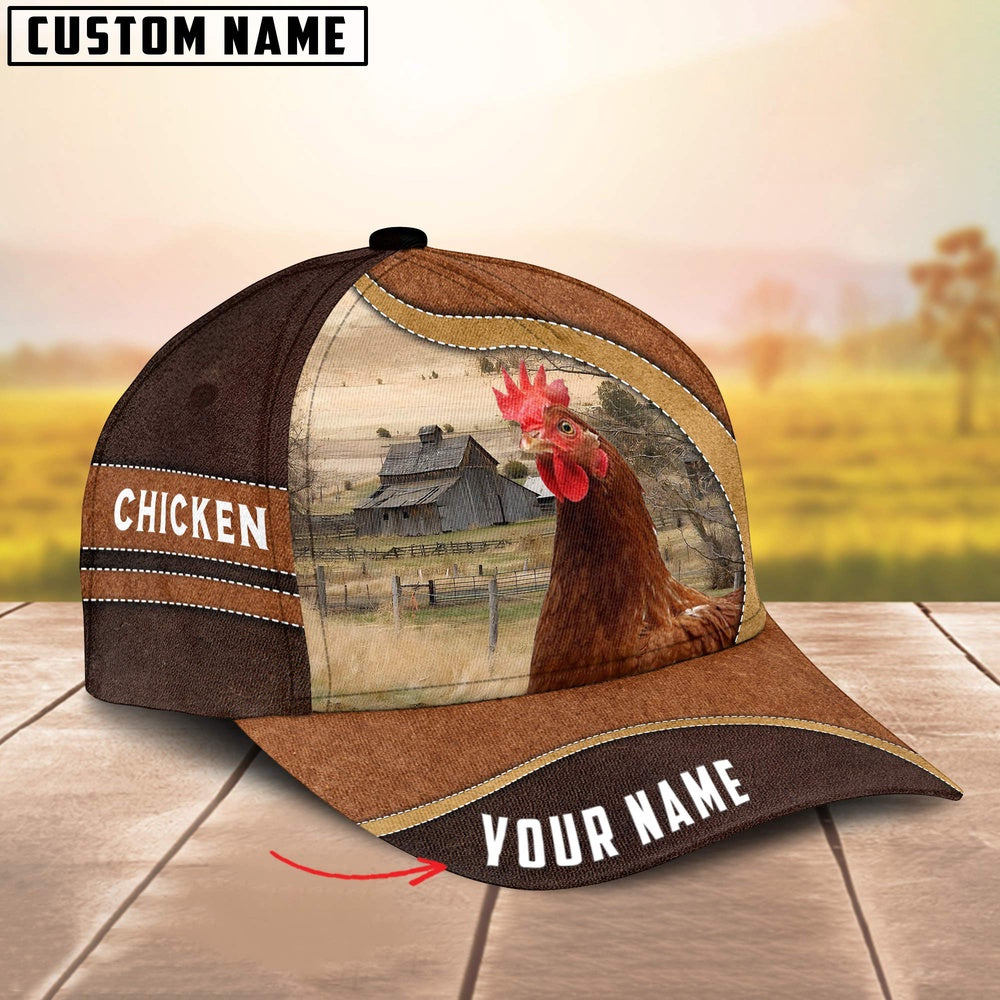 Chicken Happy Face Customized Name Cap, Farmer Cap, Vintage Farmer Hat, Mens Farmer Hats, Cap For Farmers