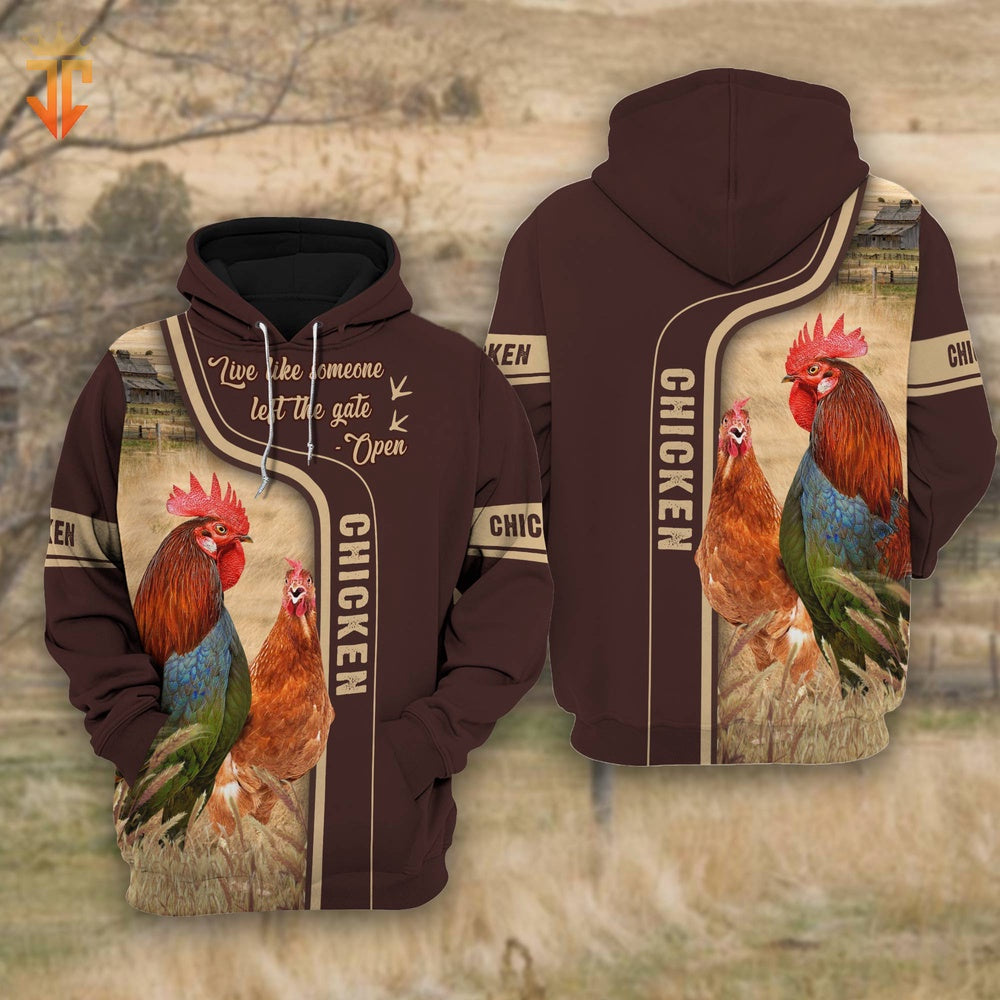 Chicken Live Like Someone left the gate open Shirts, Farmer Hoodie, Farm Themed Shirts, Farm Tee Shirts