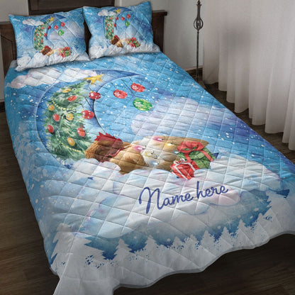 Chicken Sleeping On The Moon Snowflakemas Tree Dog Bedding Set, Christmas Beddings, Xmas Bedding Sets