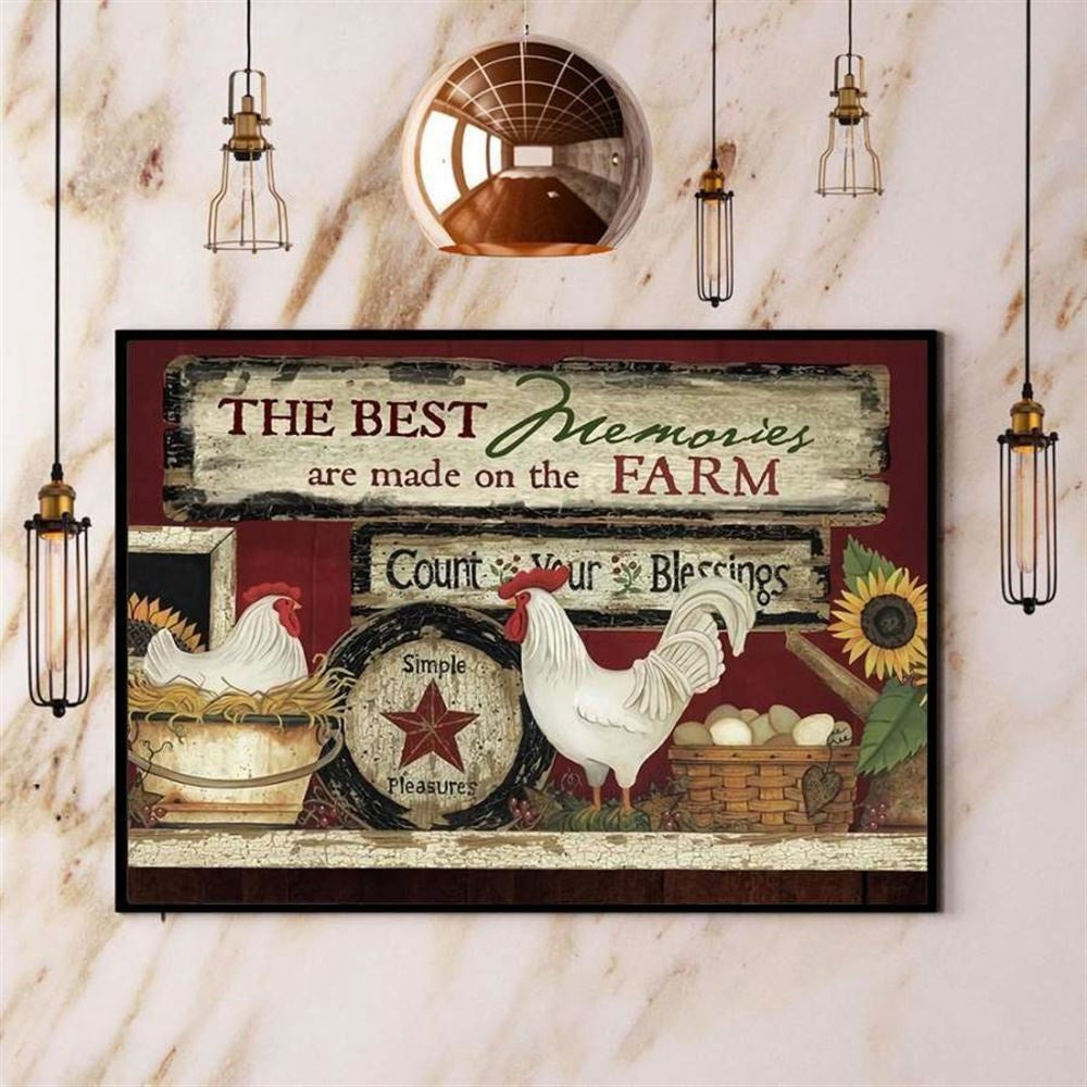 Chicken The Best Memories Are Made On The Farm Canvas, Farm Canvas, Farm Gift, Farm Home Decor