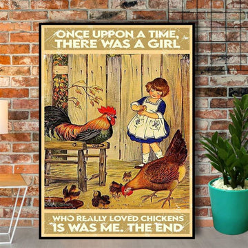 Chickens And Baby Girl Who Really Loved Chickens Funny Farm Canvas, Farm Canvas, Farm Art Decor