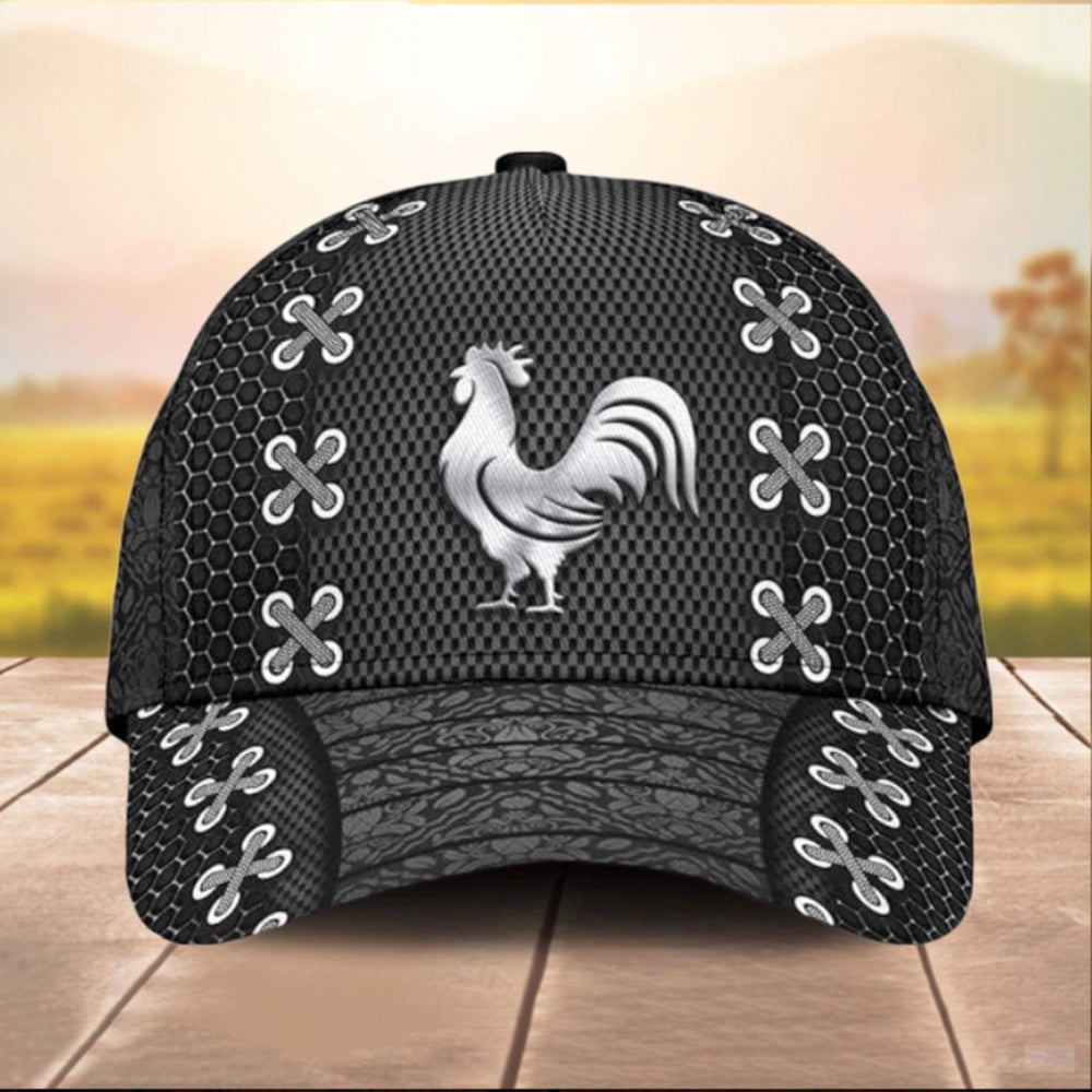 Chickens Rooster 3D Pattern Printed Cap, Farmer Cap, Vintage Farmer Hat, Mens Farmer Hats, Cap For Farmers