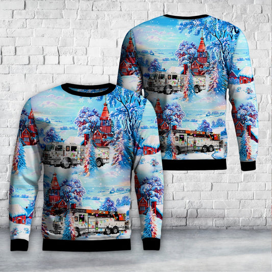 Chilhowie, Virginia, Chilhowie Fire Department Christmas AOP Ugly Sweater, Christmas Ugly Sweater, Sweater Xmas, Ugly Sweater
