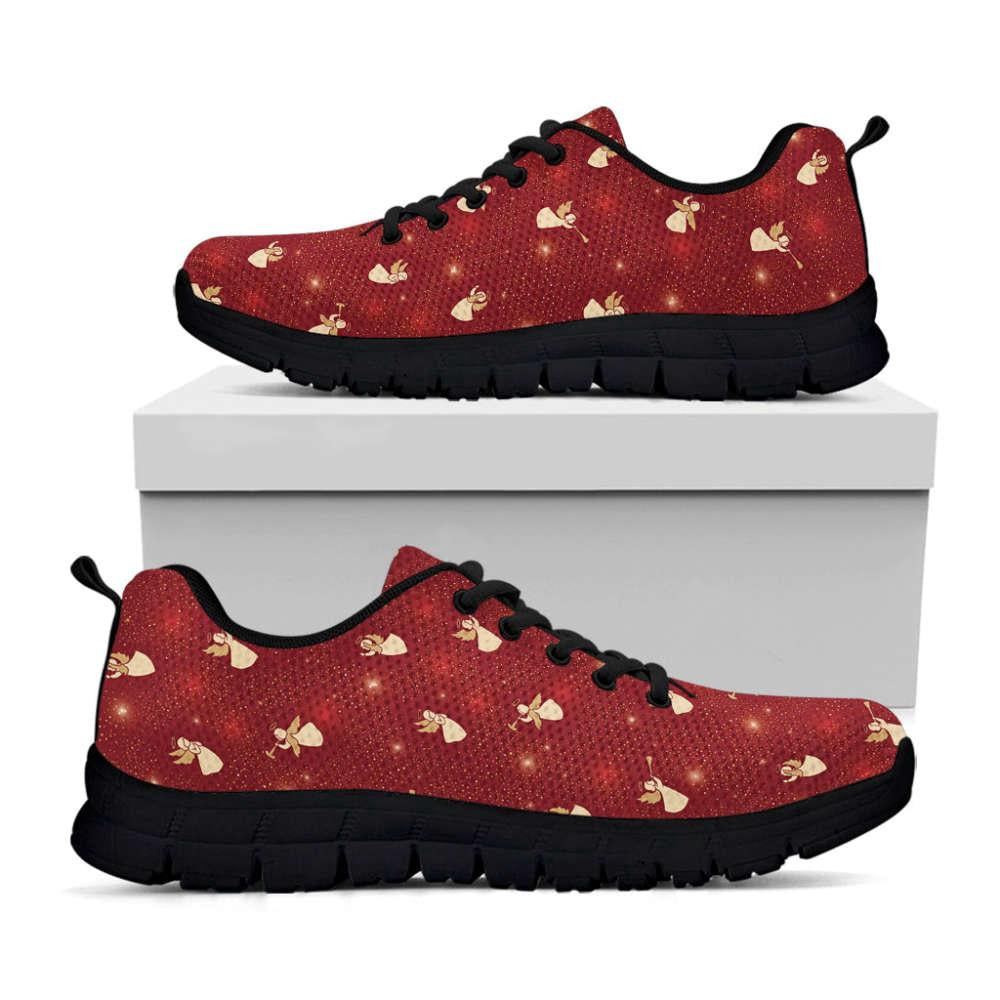 Christmas Angel Pattern Print Shoes Sneaker, Christmas Shoes, Chistmas Sneaker, Christmas Running Shoes