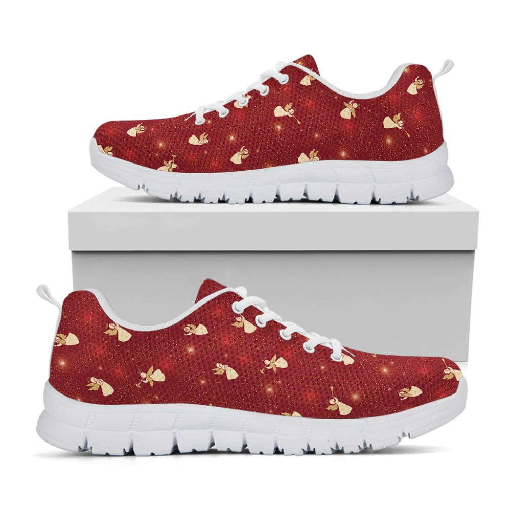 Christmas Angel Pattern Print Shoes Sneaker, Christmas Shoes, Chistmas Sneaker, Christmas Running Shoes