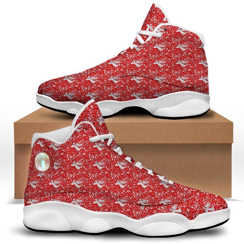 Christmas Angel Print Pattern Basketball Shoes, Christmas Basketball Shoes, Christmas Shoes