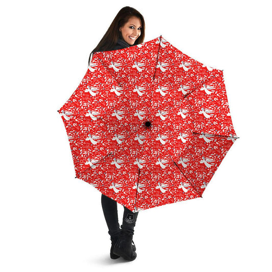 Christmas Angel Print Pattern Umbrella, Christmas Umbrella, Xmas Umbrella