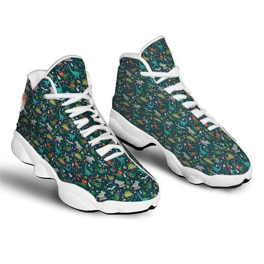 Christmas Animals Fun Print Pattern Basketball Shoes, Christmas Basketball Shoes, Christmas Shoes
