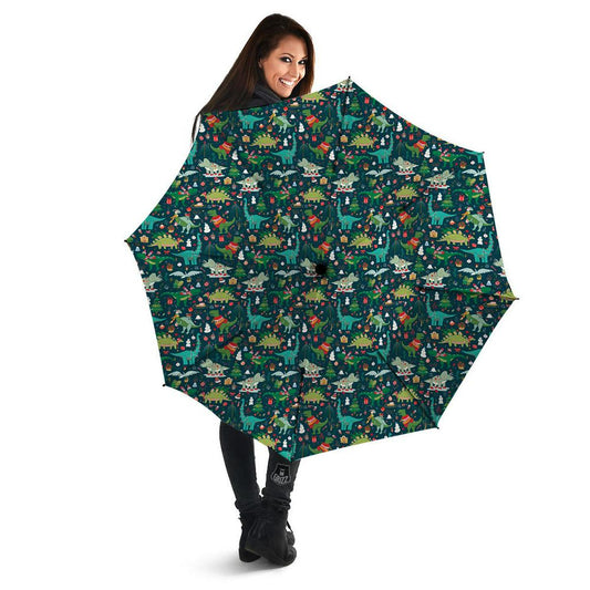 Christmas Animals Fun Print Pattern Umbrella, Christmas Umbrella, Xmas Umbrella