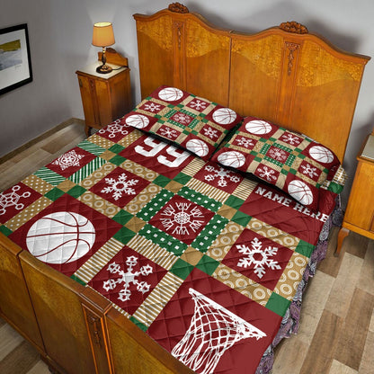 Christmas Basketball Xmasmas Bedding Set Custom Bedding Set, Christmas Beddings, Xmas Bedding Sets