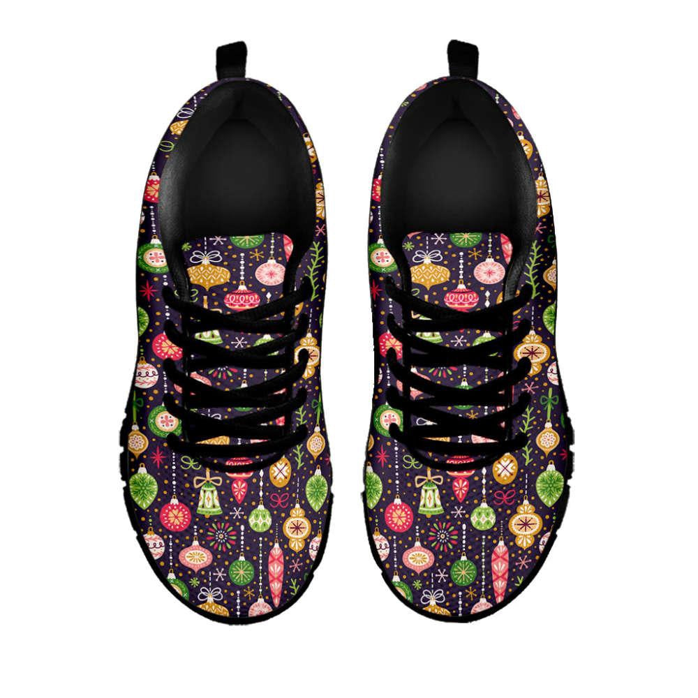 Christmas Baubles Pattern Print Shoes Sneaker, Christmas Shoes, Chistmas Sneaker, Christmas Running Shoes