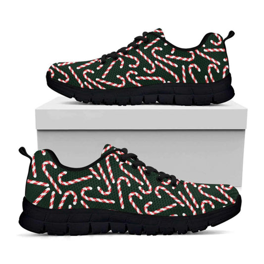 Christmas Candy Cane Pattern Print Shoes Sneaker, Christmas Shoes, Chistmas Sneaker, Christmas Running Shoes