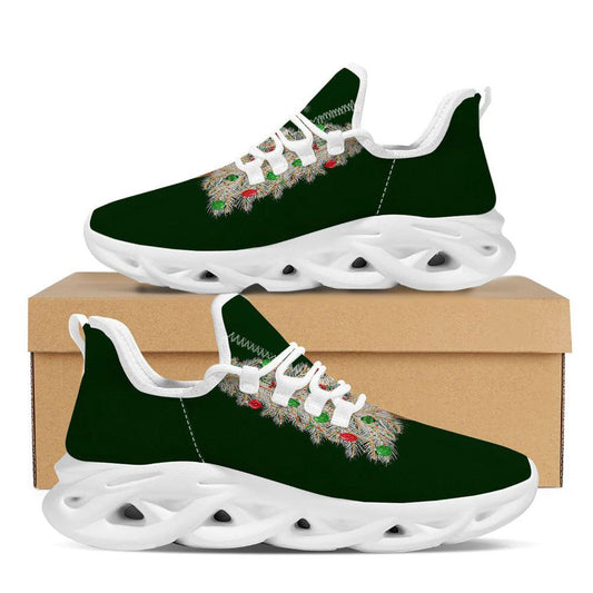 Christmas Decorated Tree Print White Max Soul Shoes, Christmas Sneakers, Christmas Shoes, Christmas Clunky Sneaker