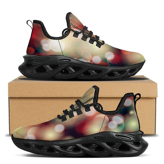 Christmas Defocused Lights Print Black Max Soul Shoes, Christmas Sneakers, Christmas Shoes, Christmas Clunky Sneaker