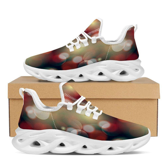 Christmas Defocused Lights Print White Max Soul Shoes, Christmas Sneakers, Christmas Shoes, Christmas Clunky Sneaker