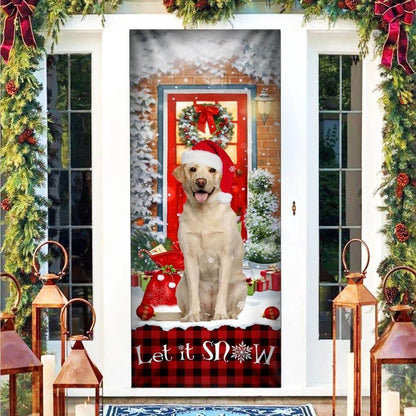 Christmas Door Cover, Labrador Retriever, Let It Snow Christmas Door Cover