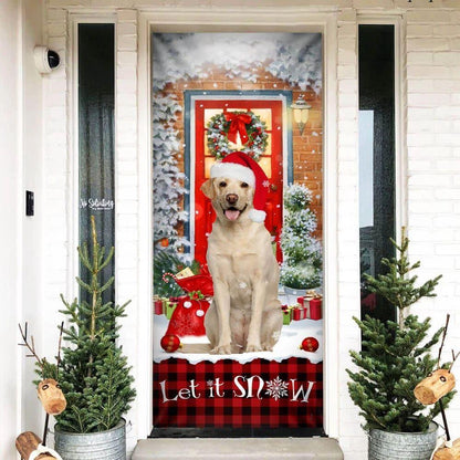 Christmas Door Cover, Labrador Retriever, Let It Snow Christmas Door Cover