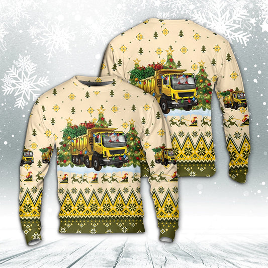 Christmas Dump Truck With Santa Sweater, Christmas Ugly Sweater, Sweater Xmas, Ugly Sweater