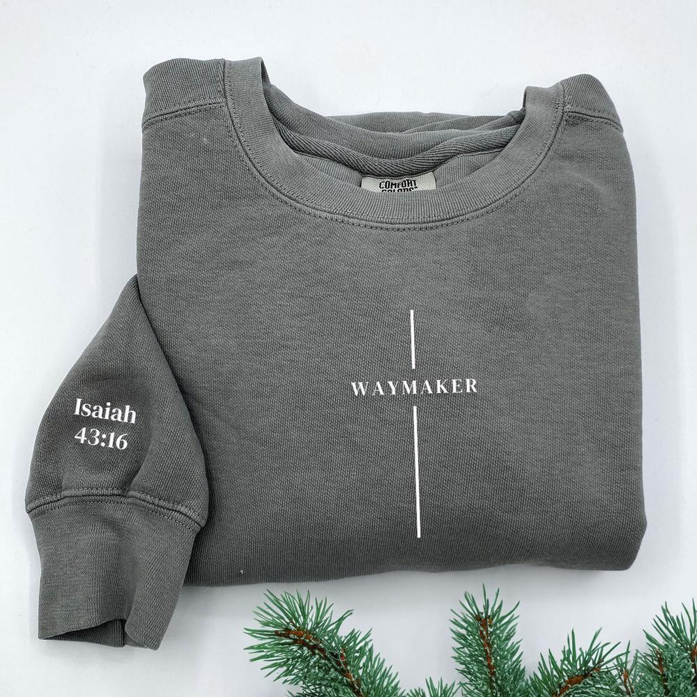 Christmas Embroidered Shirt, Embroidered Waymaker Sweatshirt