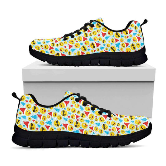 Christmas Emoji Pattern Print Shoes Sneaker, Christmas Shoes, Chistmas Sneaker, Christmas Running Shoes