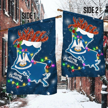 Christmas Flag, Louisiana Christmas Flag Crawfish, Christmas Garden Flags, Christmas Gifts Decor