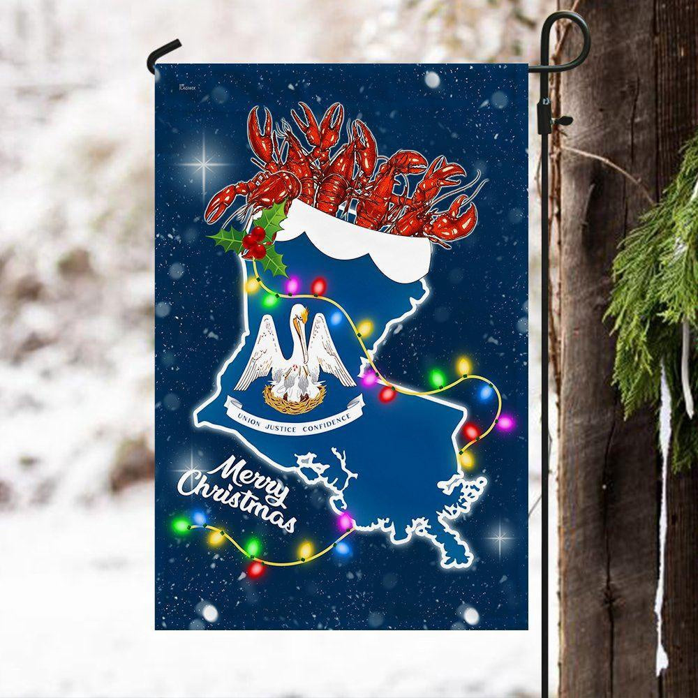Christmas Flag, Louisiana Christmas Flag Crawfish, Christmas Garden Flags, Christmas Gifts Decor